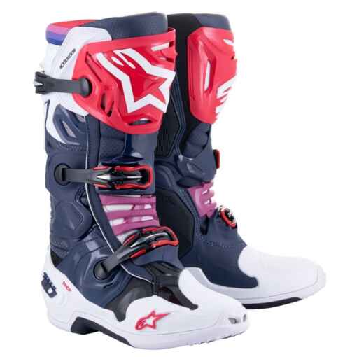 stivali motocross alpinestars tech 10 supervented boots night-navy-white-rainbow